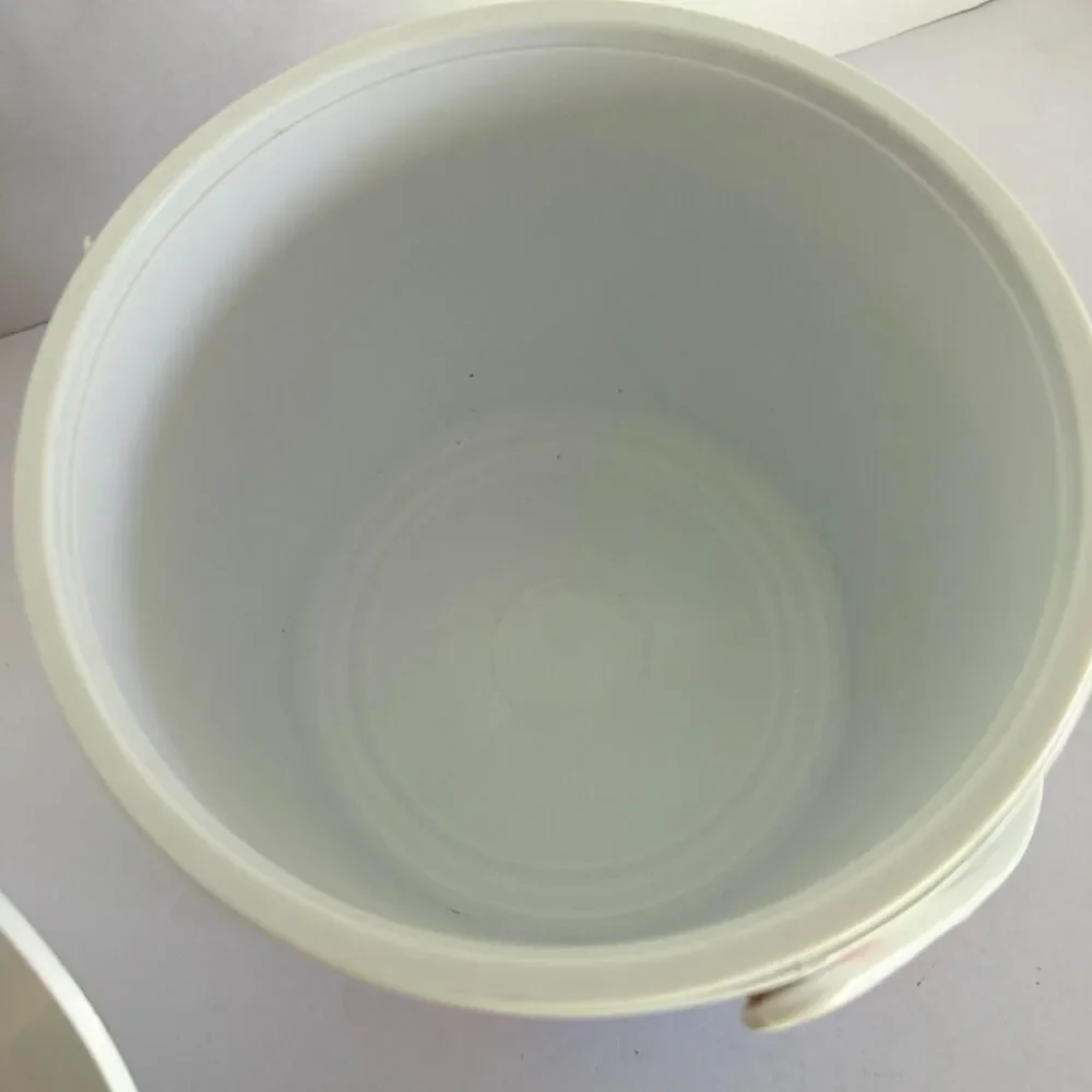 VTG 80s 90s Ice Bucket, Summer Tropical Vacation Palm Trees Houses